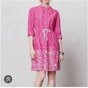 Anthropologie Meadow Rue Lightweight shirt Dress US size 6 Cotton *M
